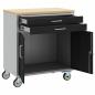 Preview: Werkzeugschrank mit Rollen und Schloss Schwarz 75x45x85 cm Stahl