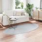 Preview: Teppiche Grau Wolle 100 x 200 cm Bereichsteppiche Oval Modern