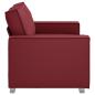 Preview: Loveseat Sofa in Weinrot, 120 cm, aus Kunstleder