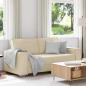 Preview: ARDEBO.de - Zweisitzer Sofa in Creme, 140 cm aus Kunstleder