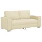 Preview: Zweisitzer Sofa in Creme, 140 cm aus Kunstleder