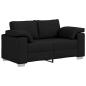 Preview: Zweisitzer Sofa Schwarz 120 cm Stoff