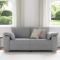 Preview: Zweisitzer-Sofa Hellgrau 180 cm Stoff