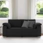 Preview: Loveseat Sofa Schwarz 140 cm Stoff