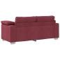 Preview: Sofa Windrot Stoff, Holz Normal Sofa Rechteckig modern
