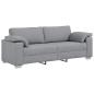Preview: ARDEBO.de - 3-Sitzer Sofa in Hellgrau, 178 cm, Stoff