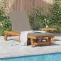 Preview: ARDEBO.de - Sonnenliege mit Rädern und Kissen in Taupe aus Massivholz