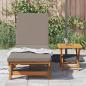 Preview: Sonnenliege mit Rädern und Kissen in Taupe aus Massivholz