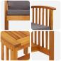 Preview: 3-teiliges Gartenlounge-Set mit Kissen aus massivem Akazienholz