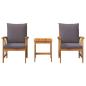 Preview: 3-teiliges Garten-Lounge-Set mit Kissen aus solidem Akazienholz