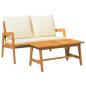 Preview: 2-teiliges Bistro-Set mit Kissen aus massivem Akazienholz