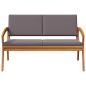 Preview: Gartenbank mit Kissen 115x70x72 cm aus Akazienholz