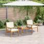 Preview: ARDEBO.de - 3-teiliges Garten-Bistro-Set mit Kissen aus massivem Akazienholz