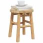 Preview: Niedriger Hocker Rund Ø30x36 cm aus Bambus