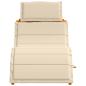 Preview: Sonnenliegen mit Kissen 2er Set Beige aus massivem Akazienholz