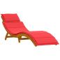Preview: Sonnenliegen mit Auflagen 2er Set Rot aus Akazienholz