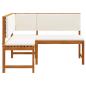 Preview: Garten-Eckbank mit Kissen 140x100x91 cm Massivholz Akazie