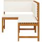 Preview: Garten-Eckbank mit Kissen 140x100x91 cm Massivholz Akazie