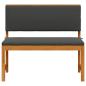 Preview: Gartenbank mit Kissen 100x50x91 cm aus massivem Akazienholz