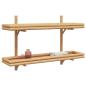 Preview: Wandregal 2-stufig 100x26x60 cm Bambus