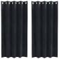 Preview: Verdunkelungsvorhänge mit Ösen 2 Stück Schwarz Samt