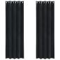 Preview: Verdunkelungsvorhänge mit Ösen 2 Stück Schwarz Samt