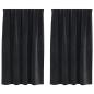 Preview: Verdunkelungsvorhänge mit Oberschiene 2 Stück Schwarzer Samt