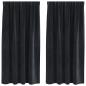 Preview: Verdunkelungsvorhänge mit Oberschiene 2 Stück Schwarz Samt