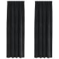 Preview: Verdunkelungsvorhänge mit Oberschiene 2 Stück Schwarz Samt