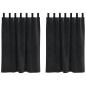 Preview: Verdunkelungsvorhänge mit Schlaufen 2 Stück Schwarz Velours