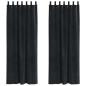 Preview: Verdunkelungsvorhänge mit Schlaufen 2 Stück Schwarz Velvet