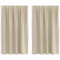 Preview: Verdunkelungsvorhänge mit Oberbändchen 2 Stück Creme Samt