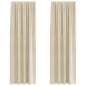 Preview: Verdunkelungsvorhänge mit Oberband 2 Stück Creme Samt