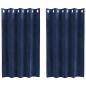 Preview: Verdunkelungsvorhänge mit Ösen 2 Stück Dunkelblau Samt