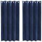 Preview: Verdunkelungsvorhänge mit Ösen 2 Stück Dunkelblaue Samt