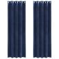 Preview: Verdunkelungsvorhänge mit Ösen 2 Stück Dunkelblau Samt