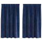 Preview: Verdunkelungsvorhänge mit Oberband 2 Stück Dunkelblau Samt