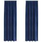 Preview: Verdunkelungsvorhänge mit Oberband 2 Stück Dunkelblaue Samt