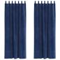 Preview: Verdunkelungsvorhänge mit Aufhängeschlaufen 2 Stück Dunkelblau Samt