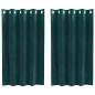 Preview: Verdunkelungsvorhänge mit Ösen 2 Stück Dunkelgrünes Samt