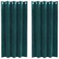 Preview: Verdunkelungsvorhänge mit Ösen 2 Stück Dunkelgrün Samt