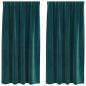Preview: Verdunkelungsvorhänge mit Raffung 2er-Set Dunkelgrüner Samt