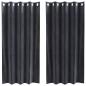 Preview: Verdunkelungsvorhänge mit Ösen 2 Stück Dunkelgrau Samt