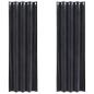 Preview: Verdunkelungsvorhänge mit Ösen 2 Stk Dunkelgrau Samt