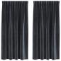 Preview: Verdunkelungsvorhänge mit Oberband 2 Stk Dunkelgrau Samt