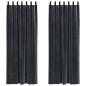 Preview: Verdunkelungsvorhänge mit Schlaufen 2 Stück Dunkelgrau Samt