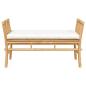 Preview: Gartenbank mit Kissen 110 cm aus Bambus