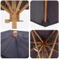 Preview: Gartenparasol Dunkelgrau 240x260 cm aus Bambus