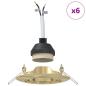 Preview: Lampen Set aus 6 Gold Metall 9 cm modern Einbauleuchten
