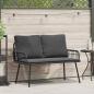 Preview: ARDEBO.de - Gartenbank Schwarz 114x64x78 cm Poly-Rattan